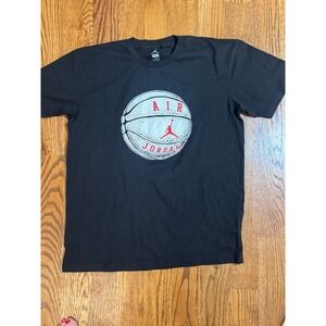 Jordan Brand Mens Black Basketball Graphic T-Shirt Jumpman Logo Large